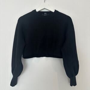Forever 21 black thick knit cropped soft sweater small